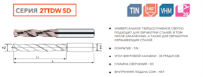 Сверло твердосплавное 2TTDW-D01,1-20-66-5D 11502